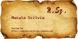 Matala Szilvia névjegykártya