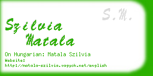 szilvia matala business card